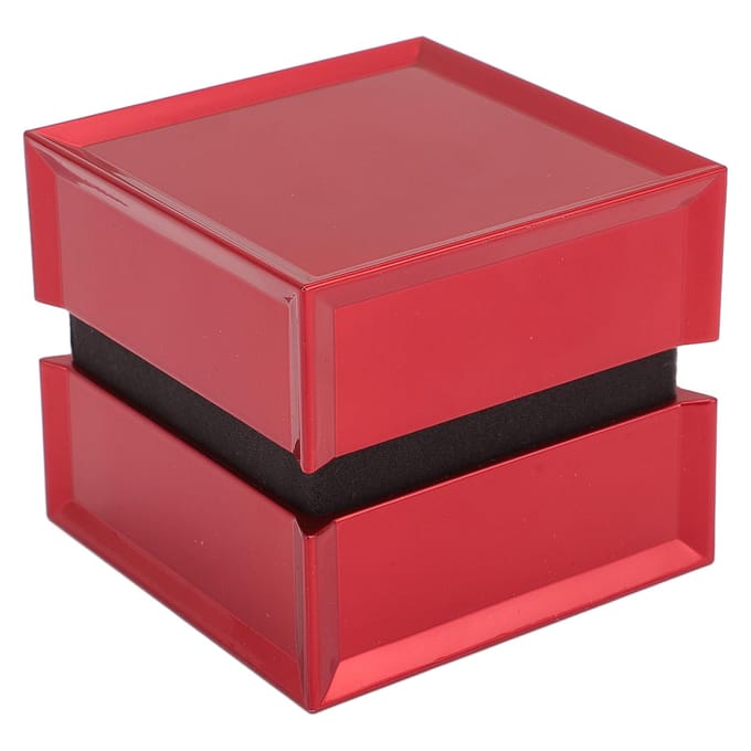 Sieraden Ring Geschenkdoos Flocking Interieur Luxe Rechthoek Glanzend Oppervlak Ringdoos voor Verloving black