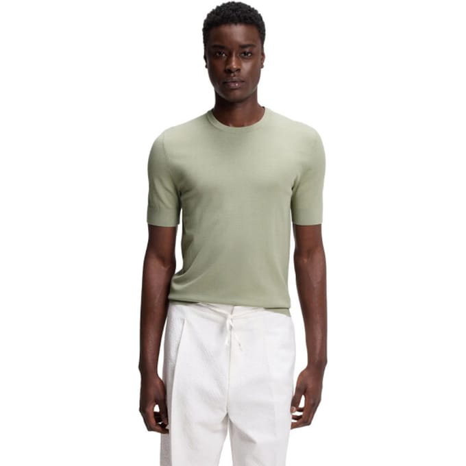 slim fit T-shirt van fijngebreid model 'SAN CARL-CV'