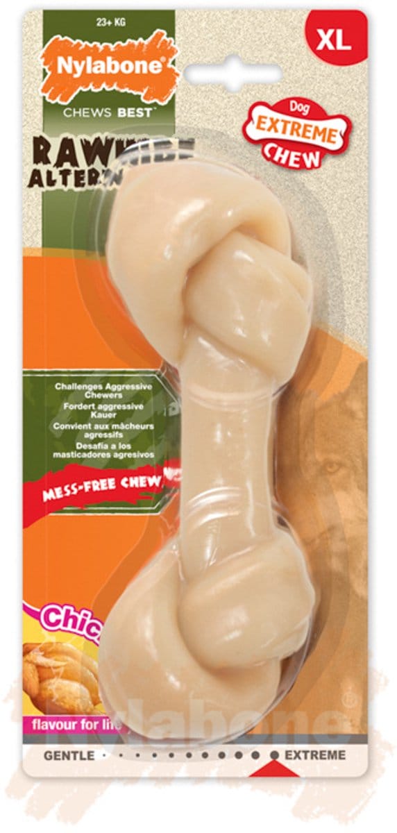 Nylabone Extreme kauwbot knoop met kipsmaak - Large
