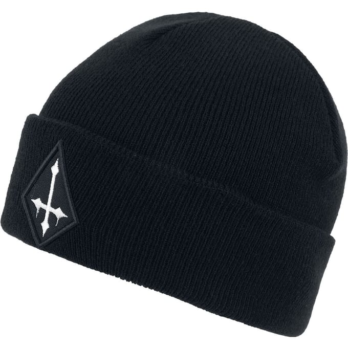 Black Blood by Gothicana - Gothic Beanie - Beanie met kruis - zwart