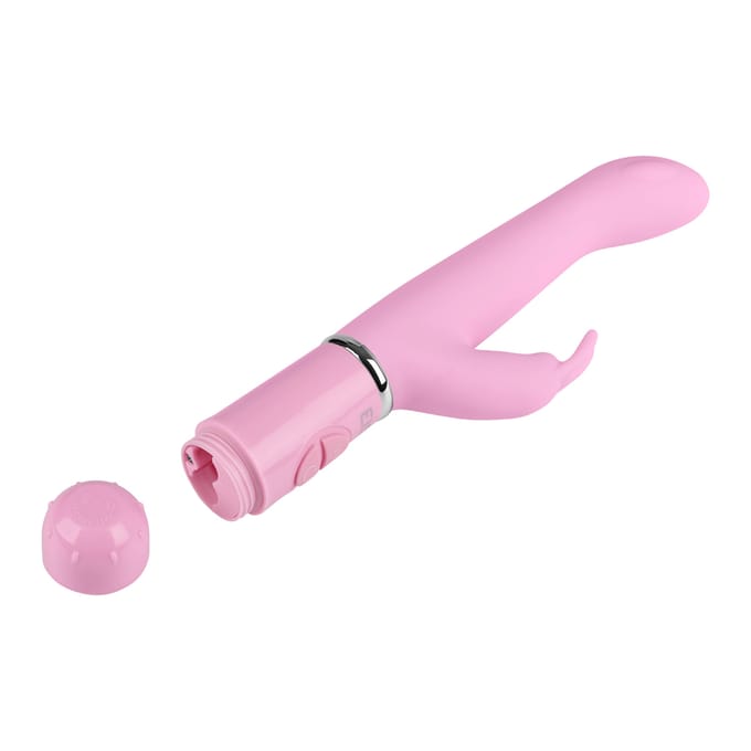 slanke clitorisvibrator met konijntje van siliconen, 21 cm