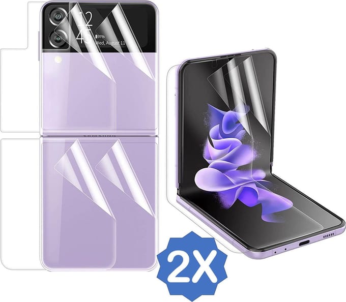 Screenprotector geschikt voor Samsung Galaxy Z Flip 3 - Screen Protector - 2 Stuks