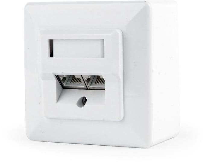 Cablexpert STP CAT6 Opbouwdoos - 2x RJ45 - Wit