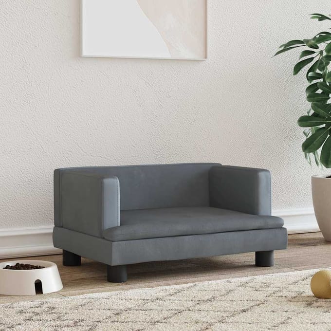 vidaXL - Hondenmand - 60x40x30 - cm - fluweel - donkergrijs