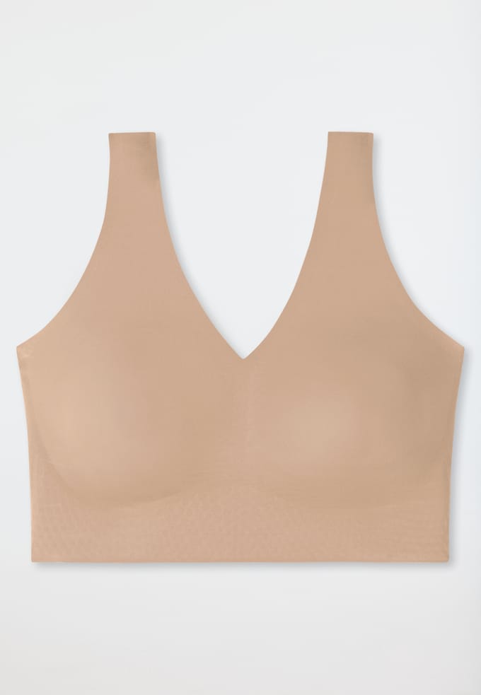 Schiesser Invisible Soft Bustier - uitneembare pads naadloos - Dames - Beha maple