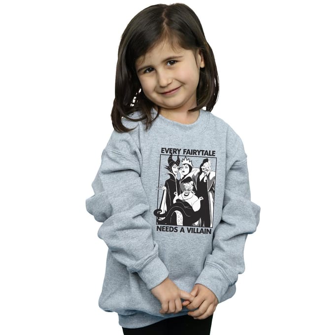 Disney Meisjes Schurken Katoenen Sweatshirt (Sportgrijs)