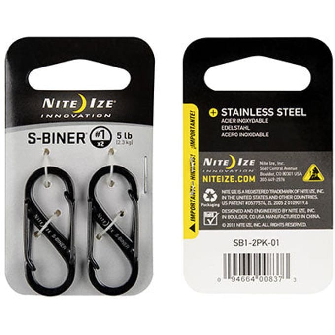Nite Ize - S-Biner - 2x zwarte Carabiner