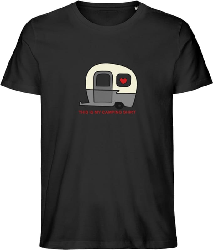 Grappig Heren en Dames T Shirt - Mijn Kampeer Shirt - Zwart - M
