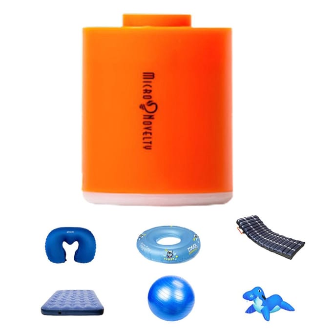 Draagbare Luchtpomp USB Oplaadbare Mini Luchtpomp Waterdichte Pomp voor Luchtbed Matras Zwemmen oranje