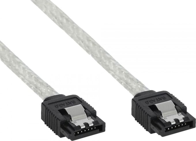 SATA datakabel - rond - SATA600 - 6 Gbit/s / transparant - 0,50 meter