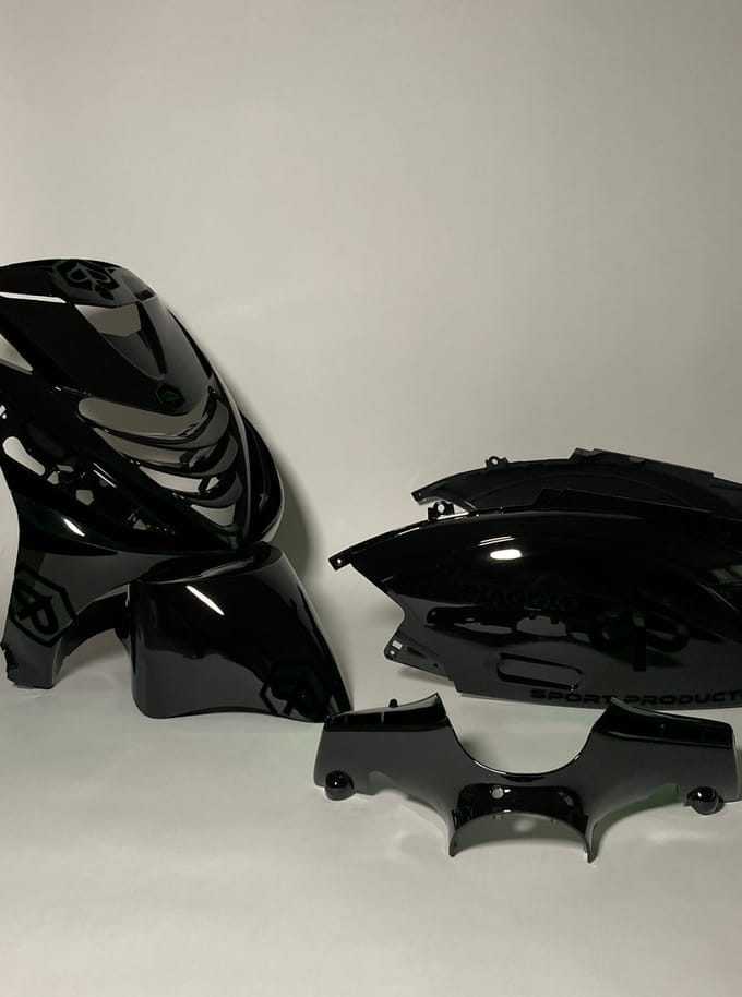 Piaggio Zip Stickerset - Crossed - Zwart