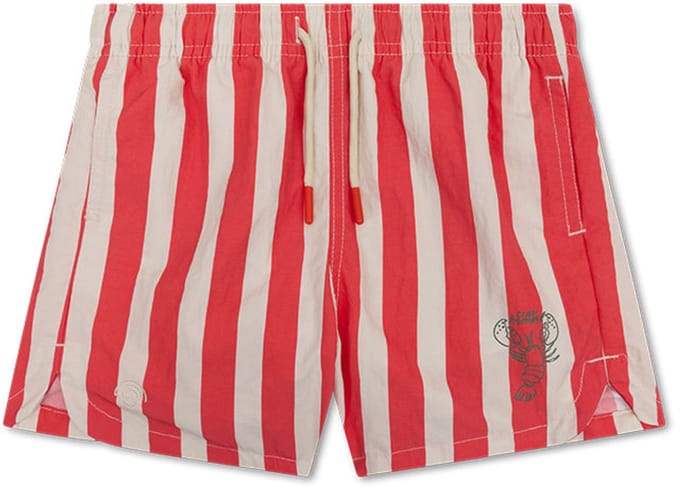 Swim Essentials Zwembroek - Beige/Rood - Lobster Stripe - 122/128