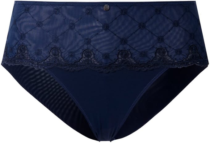 Ulla Popken - Dames - Hipster kant achterkant van mesh - Nachtblauw - Maat 46+