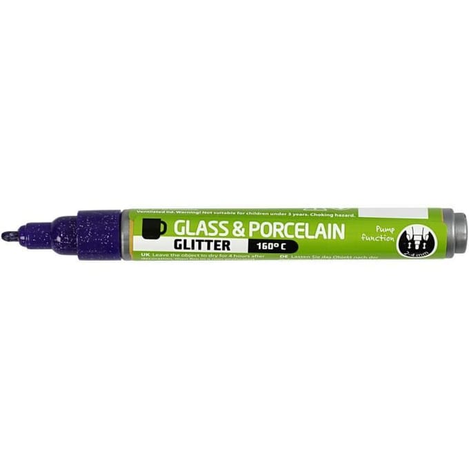 Creativ Company Glass and Porcelain Pen Glitter Semi-Opaque - Violet