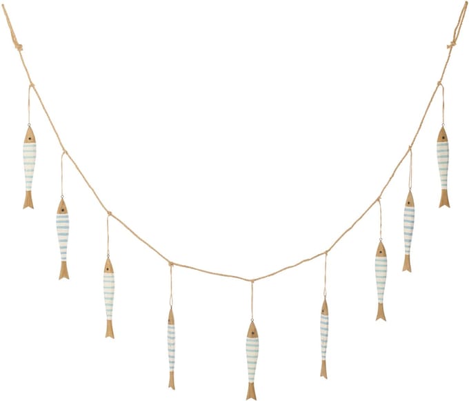 J-Line slinger Vis - hout - naturel/blauw