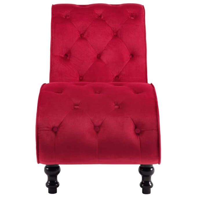 vidaXL - Chaise - longue - fluweel - rood