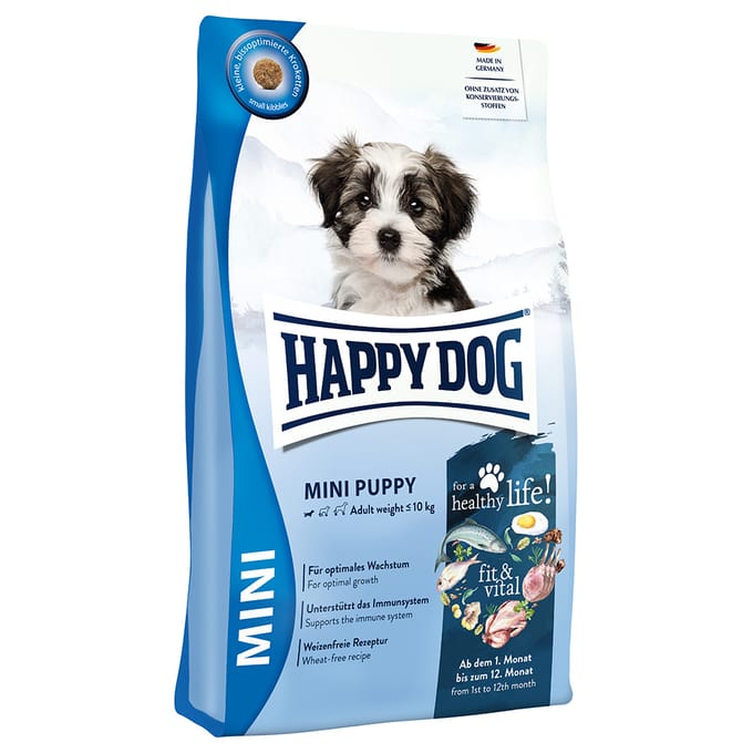Happy Dog fit & vital Mini Puppy - Dubbelpak: 2 x 4 kg