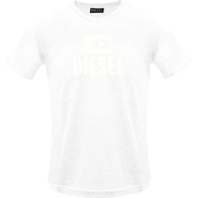 Diesel Heren Monotone Logo T-Shirt (Helder wit)