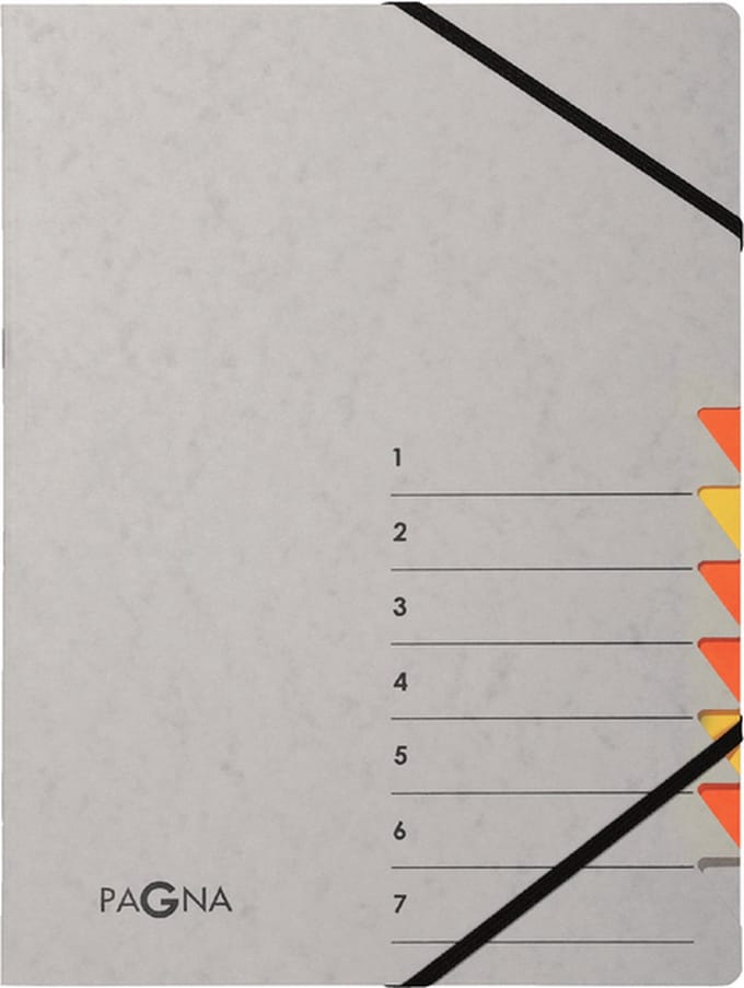 Sorteermap Pagna Easy - A4 - 7 tabs - geel/oranje
