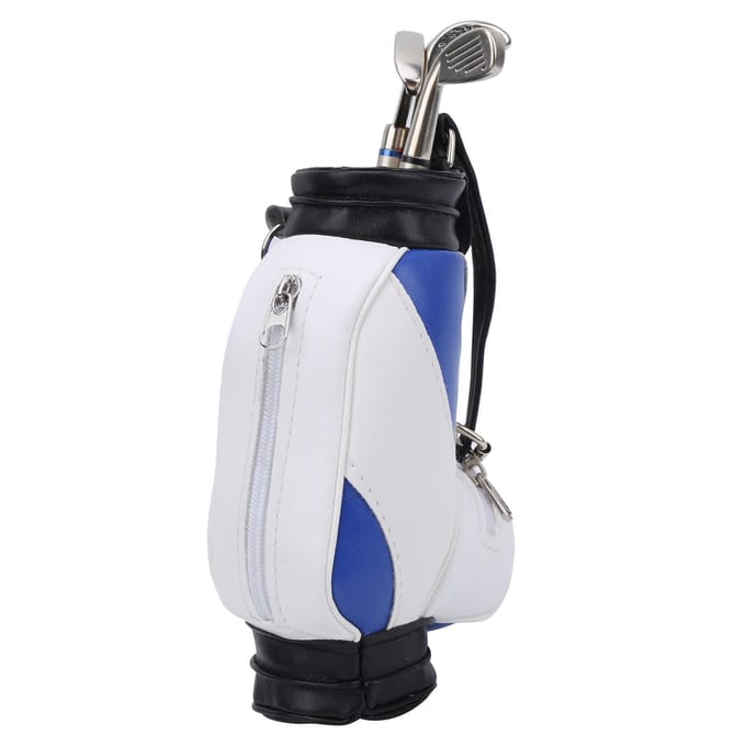 Mini Golf Penhouder met Pen voor Bureau Decoratie Golfcadeau voor Golfer Vrienden Fans Blue White white