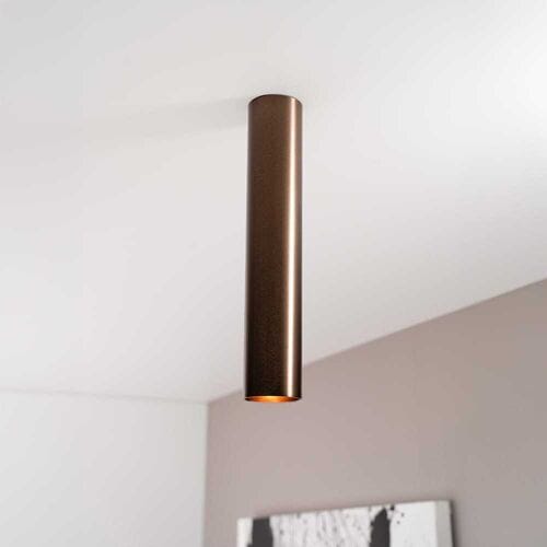 Canopus bronzo l by LUSENZ - Cilindervormige opbouwspot in met geborsteld bronzen coating