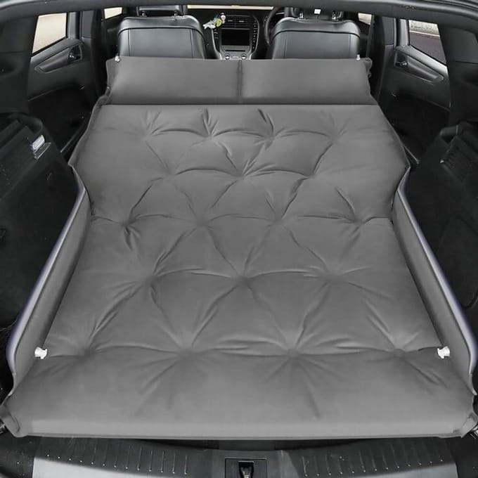 Automatras - Autobed Luchtbed - Comfortabel Reizen - Zelfopblaasbaar - 5 cm dik - Grijs