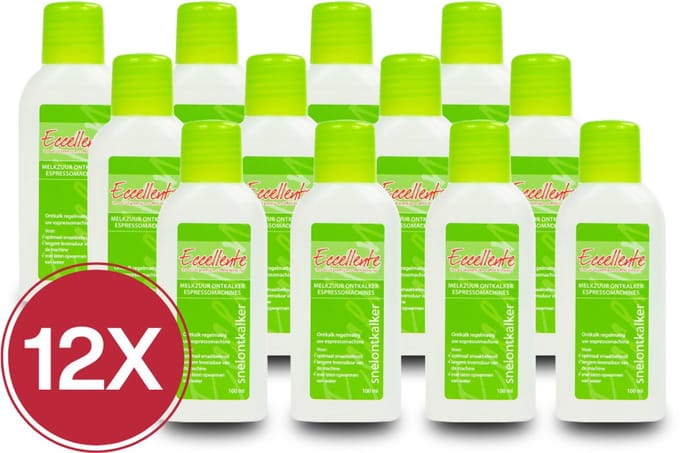 12x ECCELLENTE ontkalker voor Philips Baristina koffiemachine - 1200 ml Eccellente ontkalker