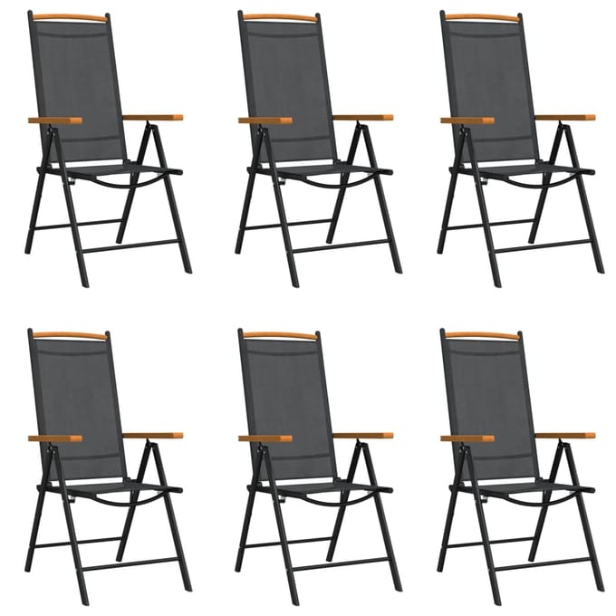 vidaXL - 7-delige - Tuinset - aluminium - zwart