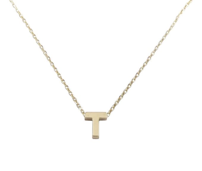 Gouden ketting met T hanger