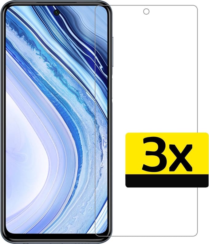 Screenprotector - Geschikt voor Xiaomi Redmi Note 9 Pro - 3 Stuks - Extra Sterk - Beschermglas - Gehard Glas - Tempered Glass - Screen Protector