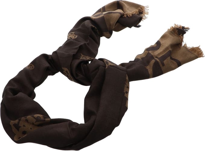 GUESS Sjaal Loralee Scarf 80X190 Brown / Ochre Bruine