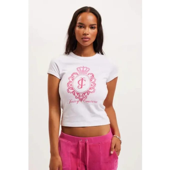 Juicy Couture Heritage crest fitted T-shirt Wit S