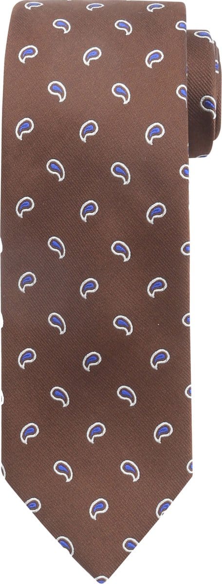 Suitable Stropdas Zijde Paisley Bruin - Paisley - Heren das