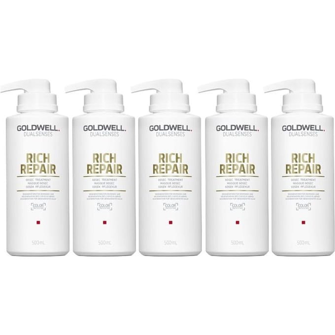 5x Goldwell Dualsenses Rich Repair 60 sec. Treatment 500ml