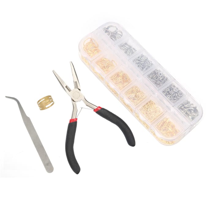 Kit Anneau Fermoir Mousqueton avec outils Bijoux Boucles d'oreilles colliers DIY Accessoire de Fabrication white