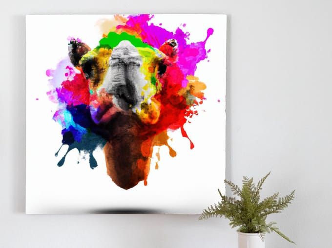 Rainbow burst camel | Rainbow Burst Camel | Kunst - centimeter op | Foto op | Rainbow burst camel | Rainbow Burst Camel | Kunst - centimeter op | Foto op | Dibond | 50 × 50 cm