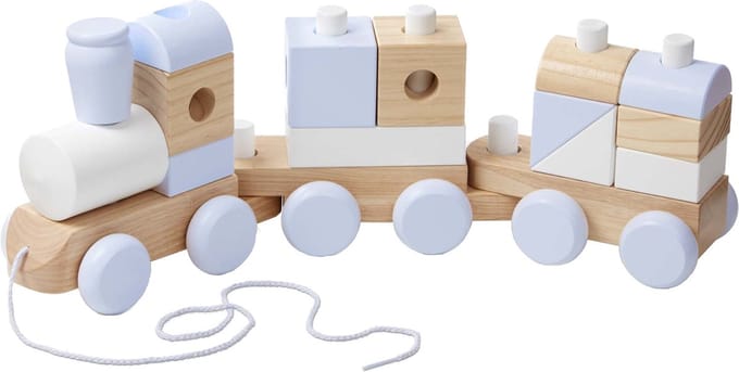 Melissa & Doug Blokkentrein Jumbo 63,5 Cm Hout Naturel 17-delig