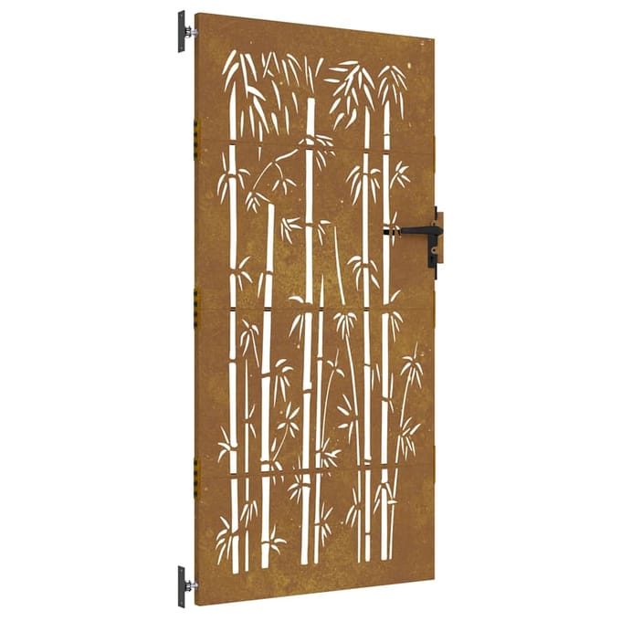 vidaXL - Poort - 85x175 - cm - bamboe-ontwerp - cortenstaal
