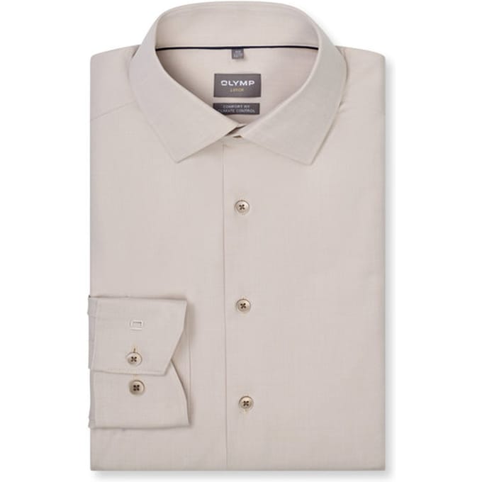 OLYMP Luxor 24/Seven Overhemd, Comfort Fit, New Kent, Taupe