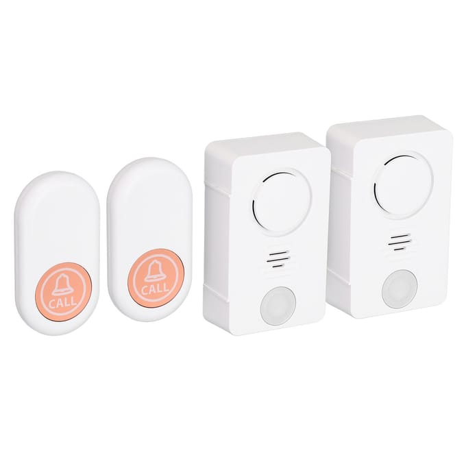 Draadloze Deurbel 200m Bereik 4 Volumeniveaus Waterbestendig RGB-licht 38 Beltonen Draadloze Pager white
