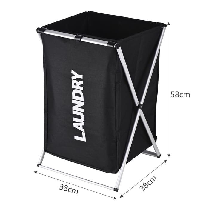Wasmand Kledingmand Organizer Sorteerder Opbergruimte Opvouwbaar met Deksel Handvat Aluminium Frame