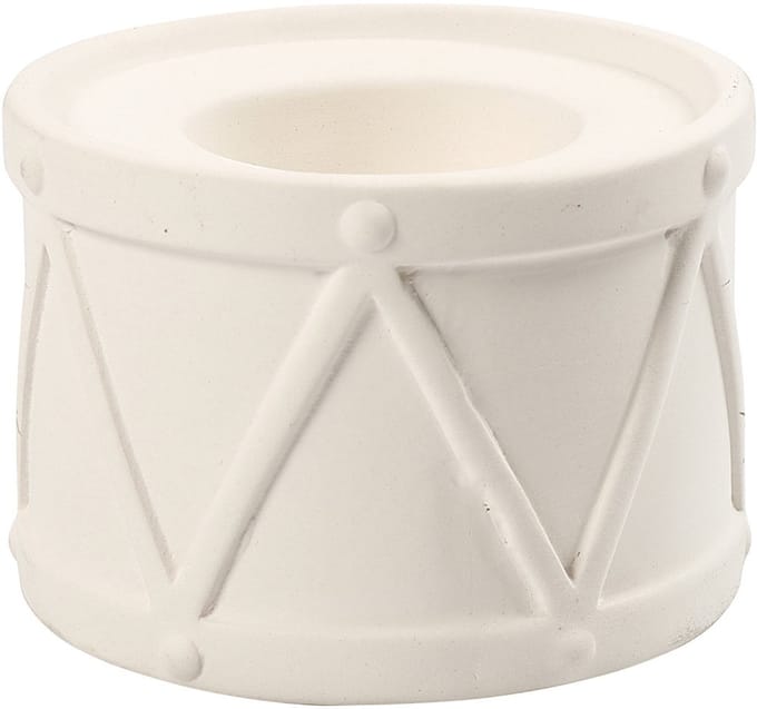 Kandelaar, H: 6,6 cm, d 9,3 cm, gatgrootte 2,2+4 cm, wit, 2 stuk/ 1 doos