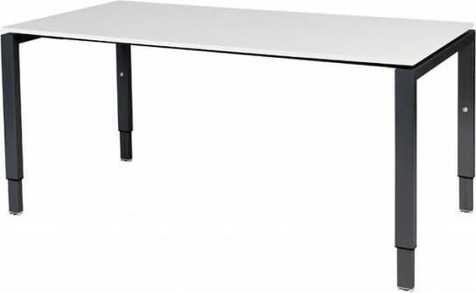 Verstelbaar Bureau - Domino 160x80 wit - zwart frame