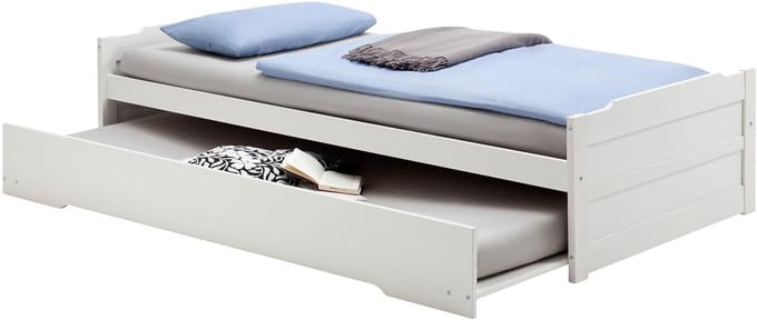 Uitschuifbaar Bed - Dagbed Logeerbed - Slaapplek Creëren - Massief Grenen Frame - 90 x 190 cm - Wit
