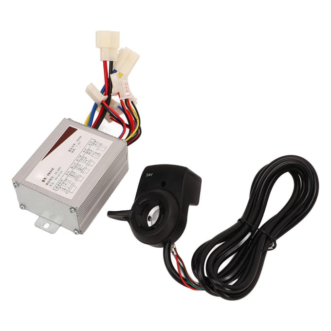 Fiets Controller Gashendel Kit 24V 500W Snelheidsregelaar Batterij Indicator Duimgasgreep Fiets white