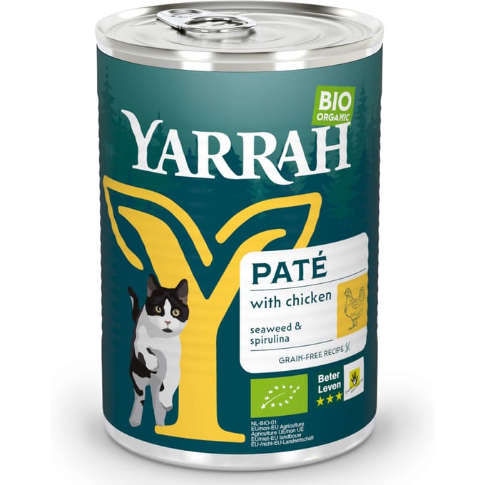 1x400g biologisch paté Kip Yarrah Kattenvoer