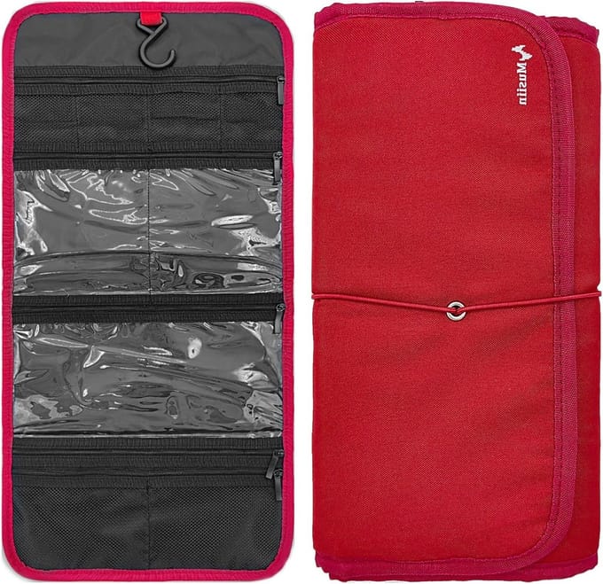 Guitar Accessory Organizer Bag met Vouwbare Pockets voor Snaren, Plectrums en Capo - Rood