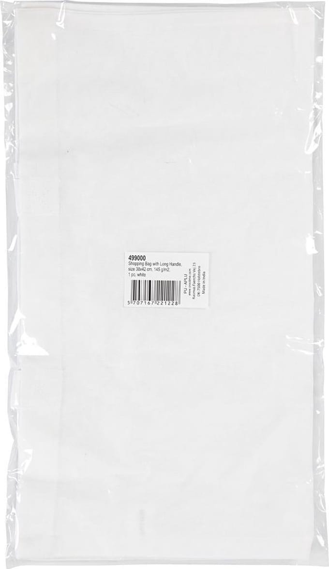 Tas met lang hengsel, afm 38x42 cm, 130 gr, wit, 1 stuk