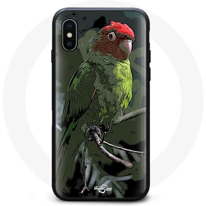 Coque - Pionus - Iphone XS Max - Souple - Rouge - Vert rouge