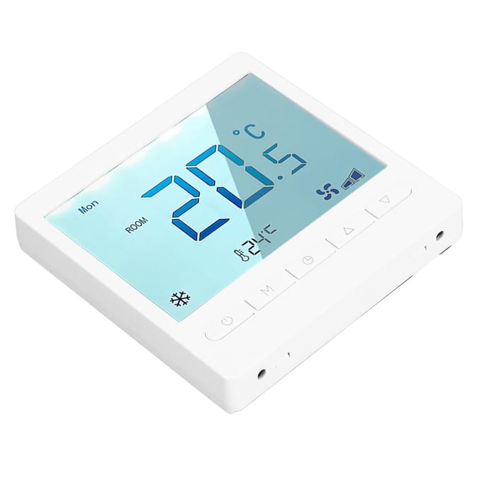 Programmeerbare Thermostaat Hoge Nauwkeurigheid Groot Scherm LCD Thermostaat voor Woonkamer Slaapkamer Eetkamer gray
